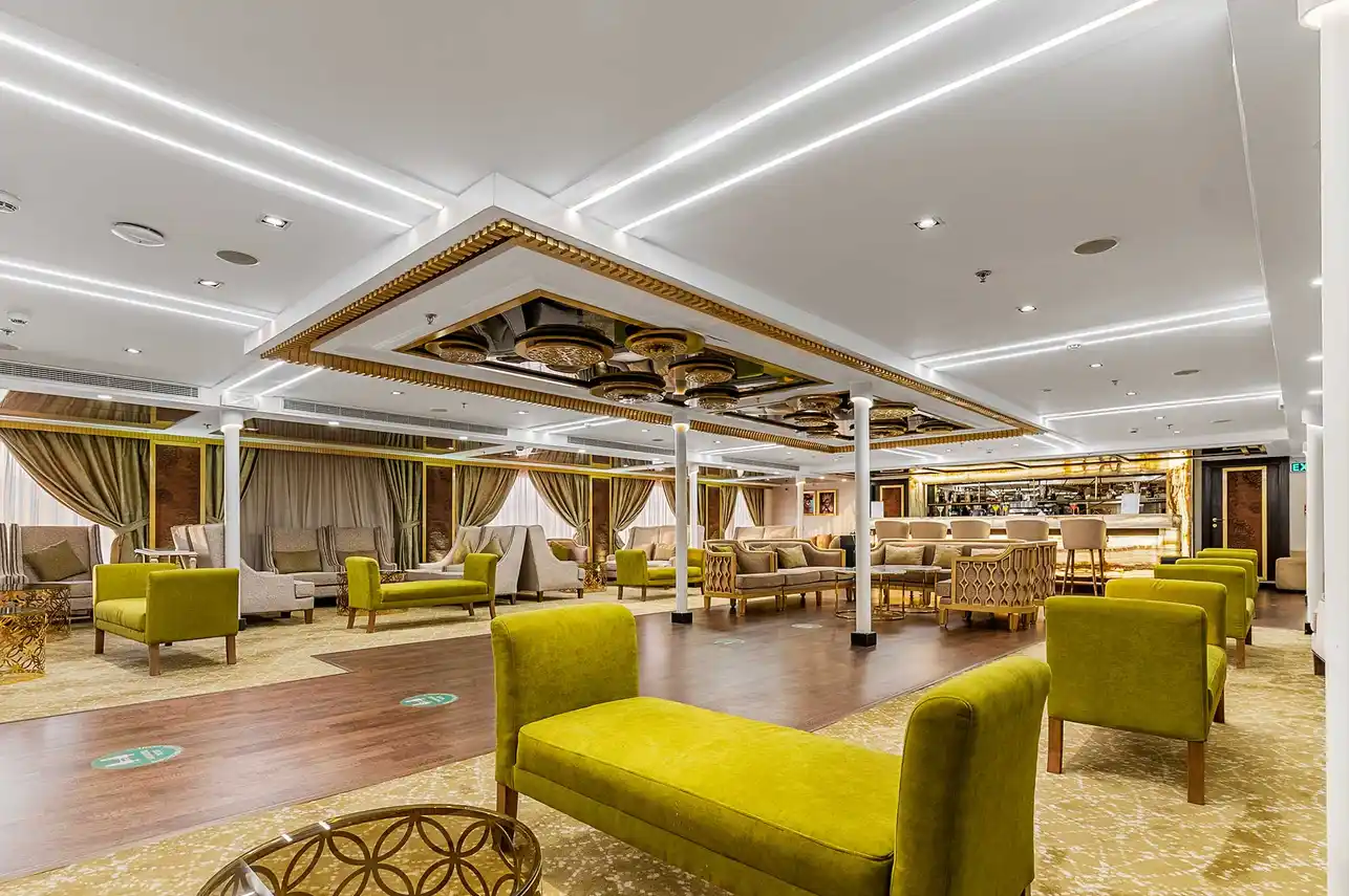 Lounge aboard the Nebu Nile Cruise Nile cruise